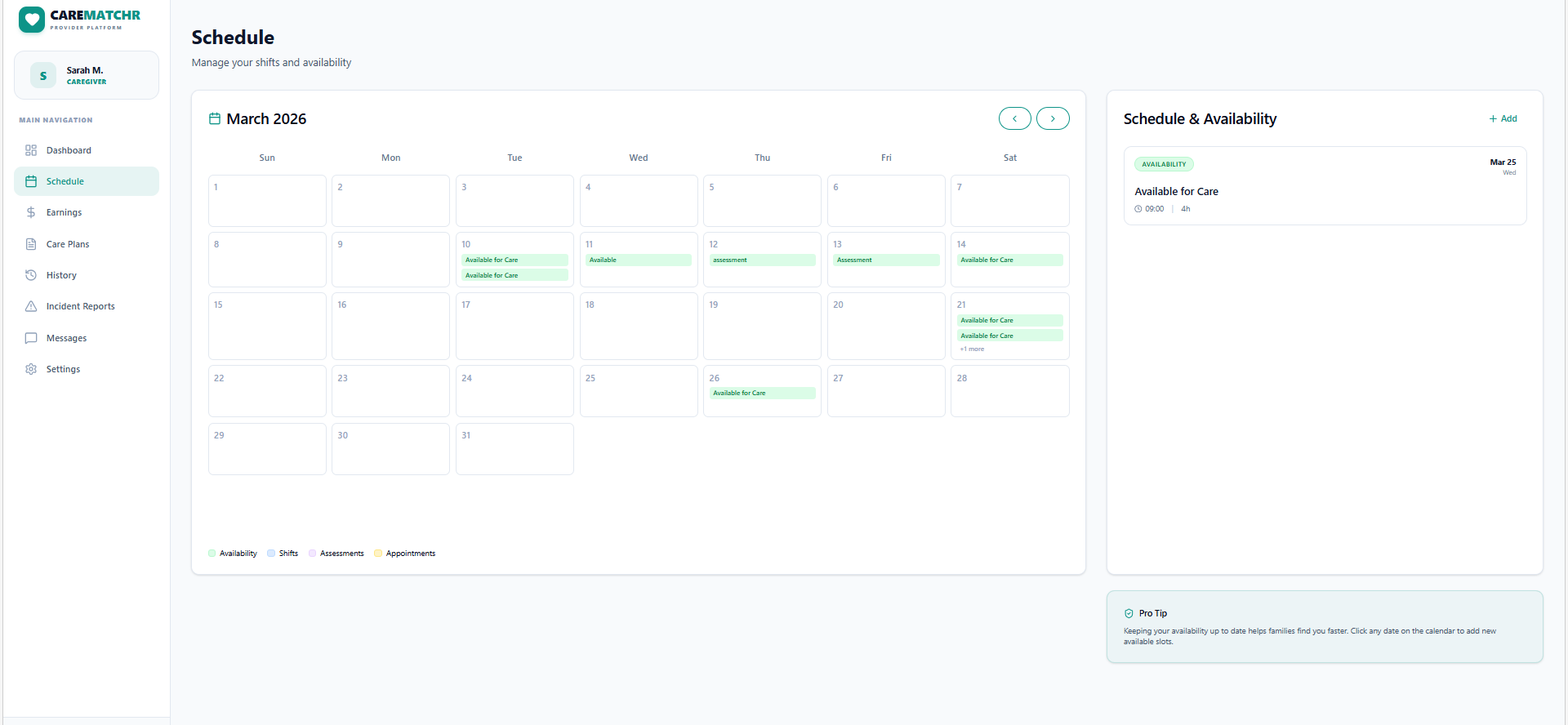 Caregiver Scheduling